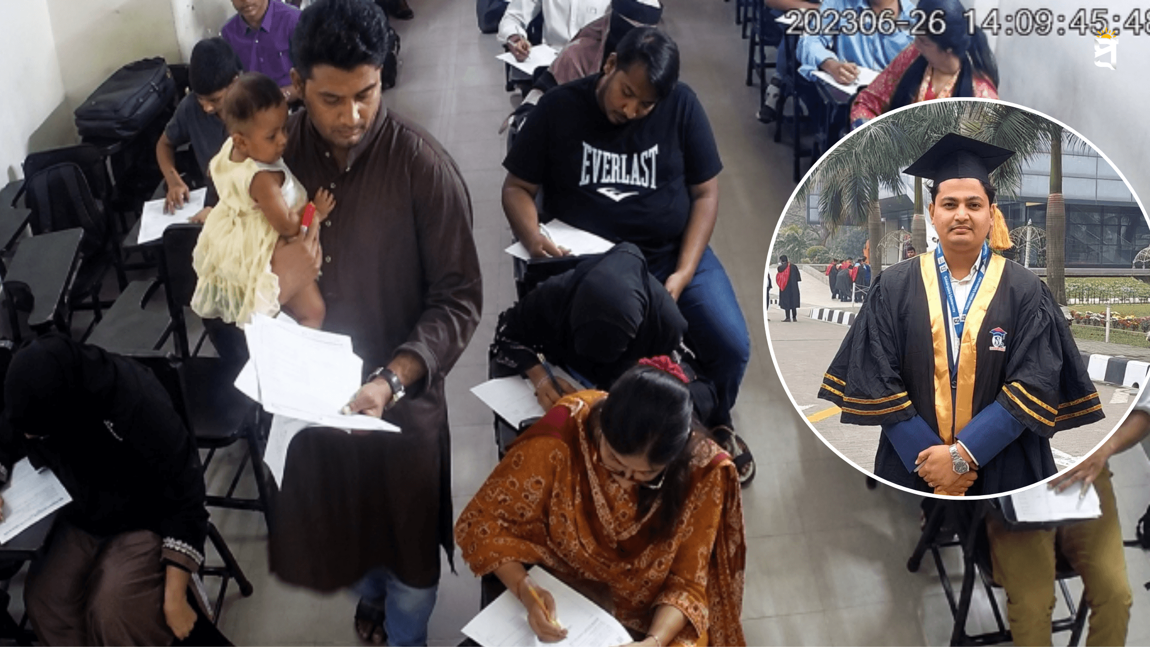 ‘মাতৃত্ব কোনো বাধা নয়’, সন্তানকে কোলে রেখে ছাত্রীর পরীক্ষা দেওয়ার সুযোগ দিলেন বিশ্ববিদ্যালয়ের শিক্ষক